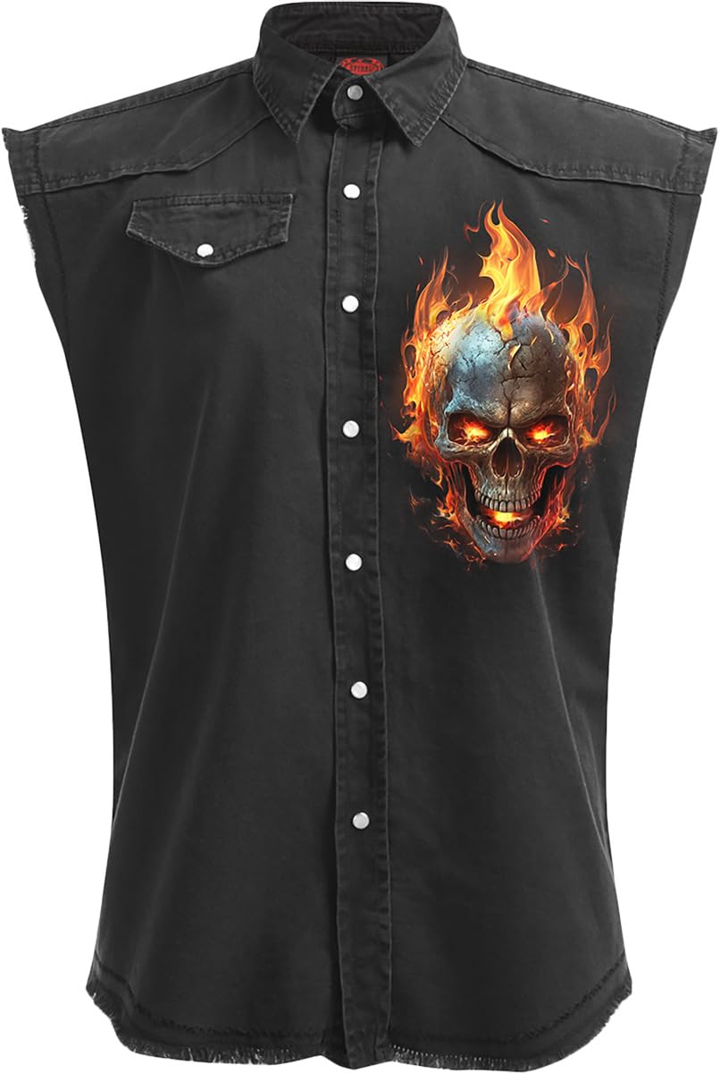 Spiral - Night Rider - Sleeveless Stone Washed Worker Black - M
