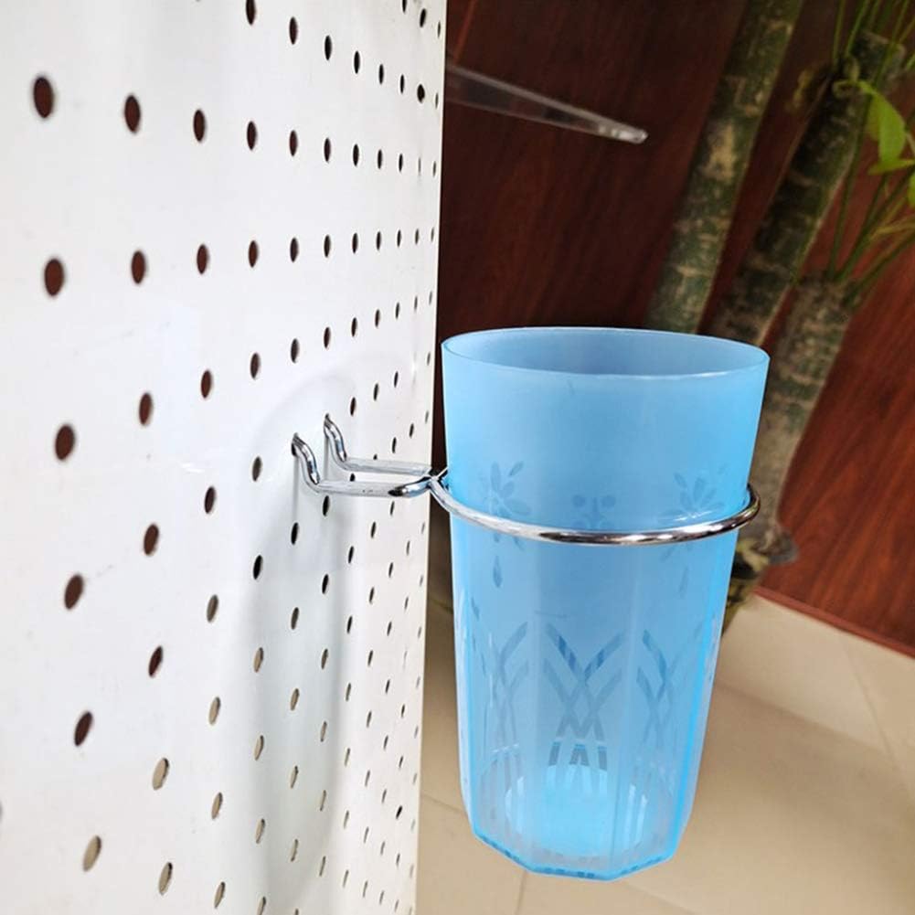 Rurili Metal Plating Pegboard Cups Holder Ring Style Pegboard Hooks Pegboard Accessories Sturdy Pegboard Organizer Hooks for Storage 10 Pcs (Large)