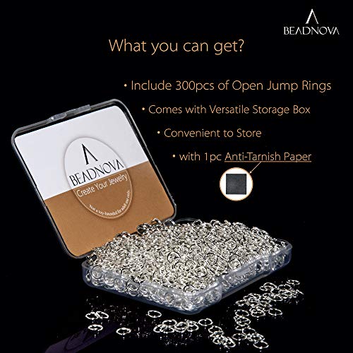 Beadnova 5Mm Jump Rings For Jewelry Making Silver Open Jump Rings For Earrings And Keychains (300Pcs) #TOP1