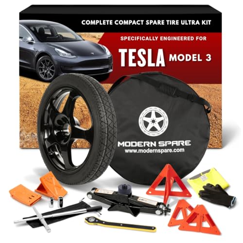 Modern Spare - Fits 2017-2026 Tesla Model 3 - Complete Compact Spare Tire Ultra Kit With Carrying...