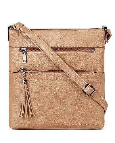 Image of MASINTOR Crossbody Purses for Women, Multi Pocket Casual Crossbody Bag, Adjustable Strap Shoulder Bag with Tassel