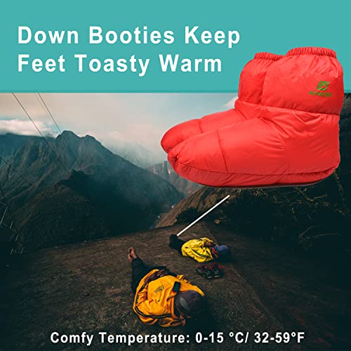 Randder Down Booties Warm Socks For Men & Women - Ultralight Sleeping Sock For Camp, Backpacking - Soft & Cozy Camping Sleeping Bag Tent Down Slippers Foot Warmer #TOP1