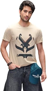 WROGN Men's 180 GSM Pure Cotton T-Shirt | Ancient Script Print | Slim Fit Price In India