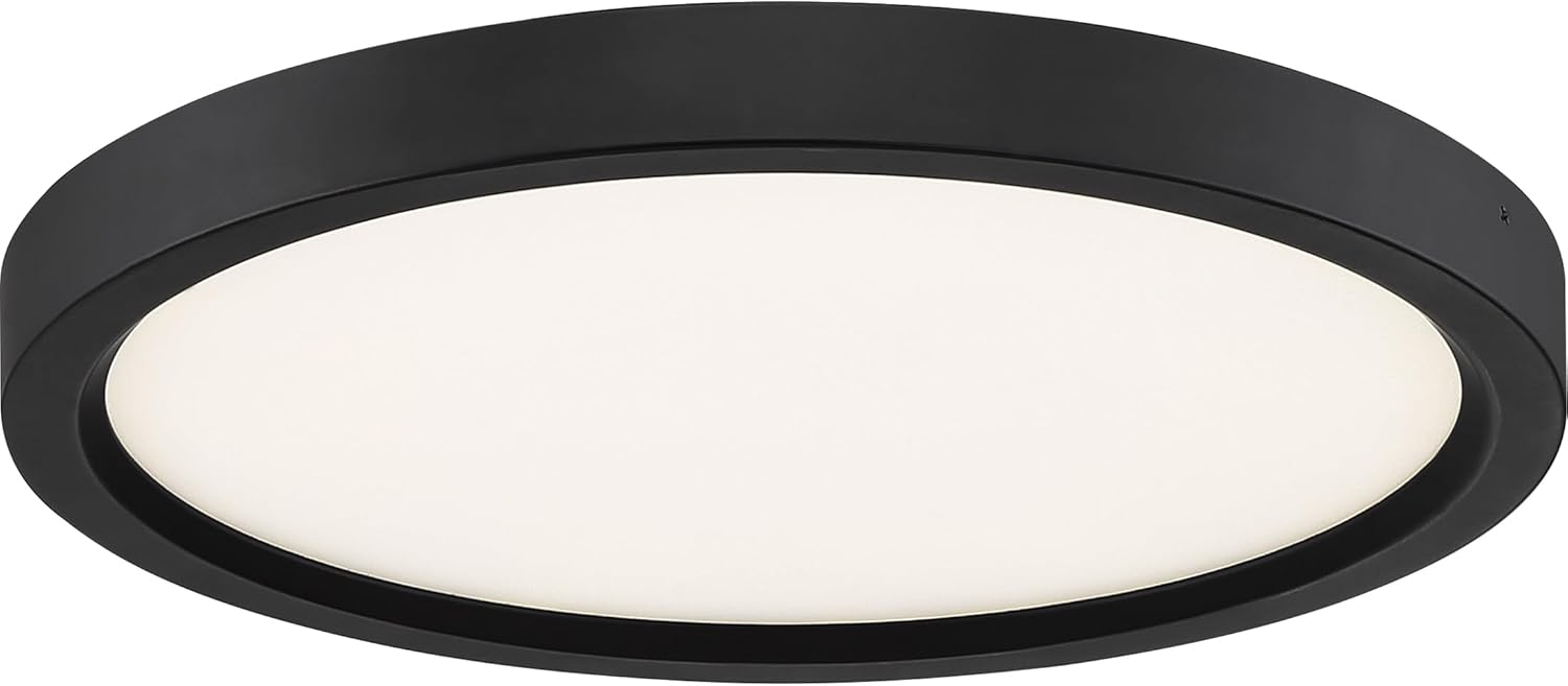 Quoizel OST1711OI Outskirt Modern Super Flush Mount Ceiling Lighting, 1-Light, LED 15 Watts, Oil Rubbed Bronze (1" H x 11" W)