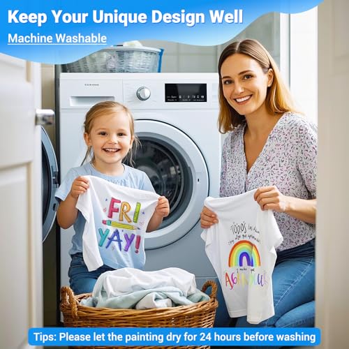 48 Paint Pens Paint Markers, Fabric Pens Permanent for Clothes White T Shirt, Bibs, Baby Clothes, Canvas Shoes/Tote Bag/Pillowcases/Baby Shower Party DIY Art Craft for Adults Kids