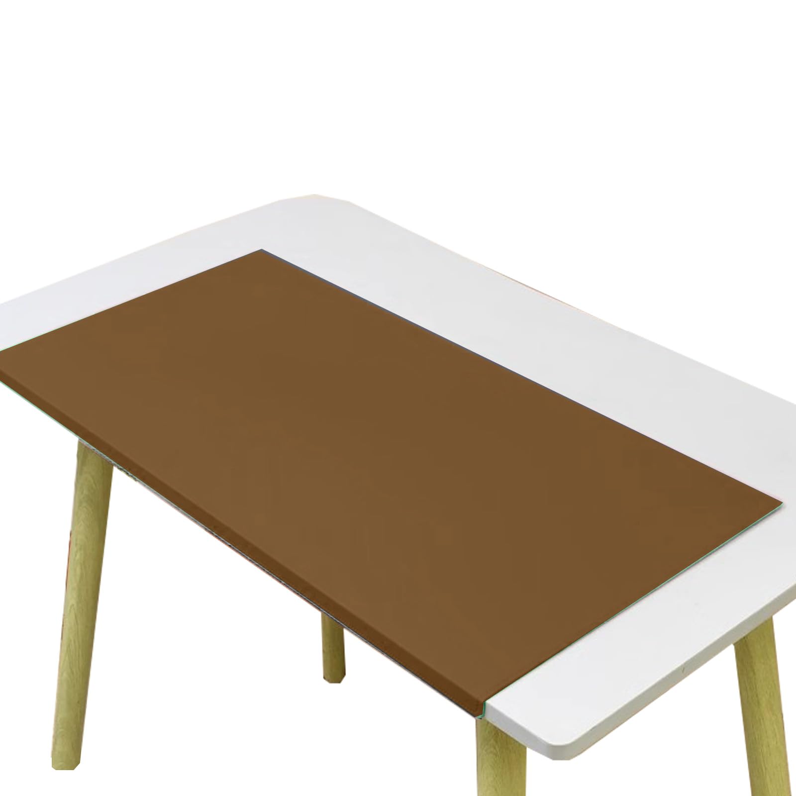 sous-Main imperméable en Cuir synthétique,Texture Douce et résistante à l'huile,pour Bureau,Chambre,café (Marron,50 x 100 cm)