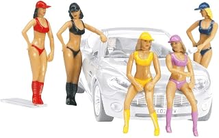 Carrera 21114 Set of Pit Babes/Grid Girls Realistic Scenery Accessory for Slot Car Race Track, Multicolor