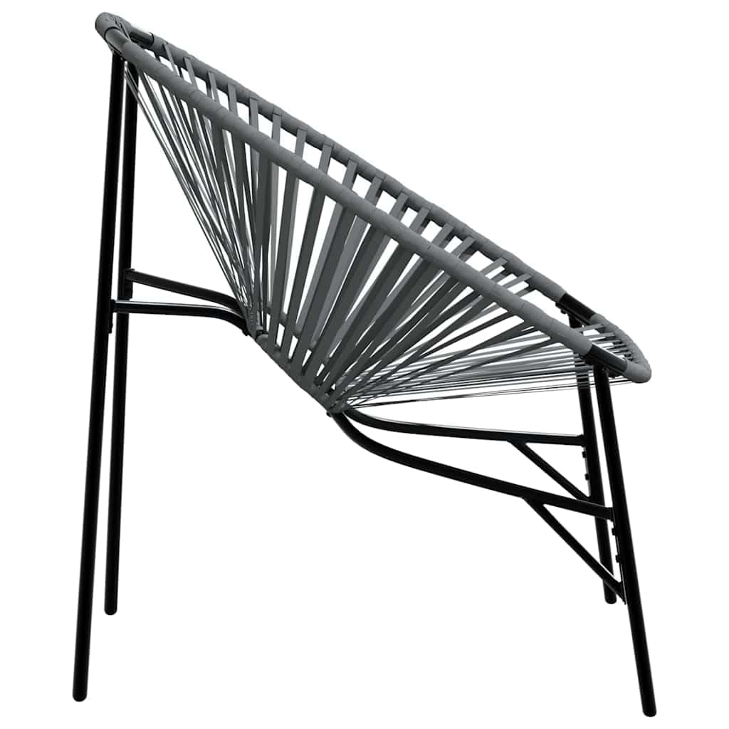 Sedia a Uovo Polyrattan per Giardino Nero Grigio Chiaro Resistente durevole acciaio polveri seduta comoda braccioli UV esterno poltrone rattan amaca portata 110 kg mobile da esterno poltrona sospesa