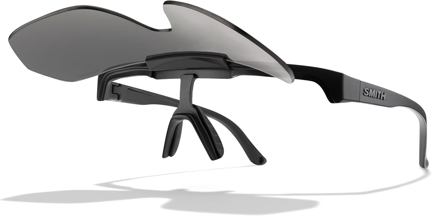 SMITH XC Sunglasses – Flip-Up Shield Lens Performance Sports Sunglasses for Snow Sports, Biking, Running & More – For Men & Women – Matte Black + Black ChromaPop Lens - Image 3