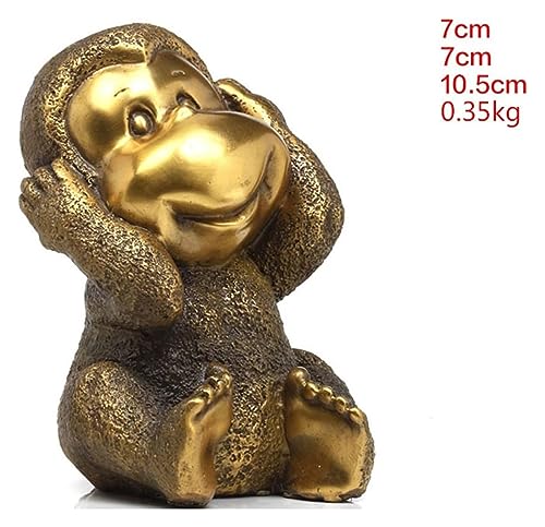 Statue singe en laiton massif finitions haut de gamme 10cm - 2