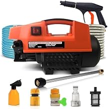 Episkey 1800W High Pressure Washer Machine 120 Bar Powerful Cleaning Performance 6L/Min Water Flow Auto-Stop System, Ventu...