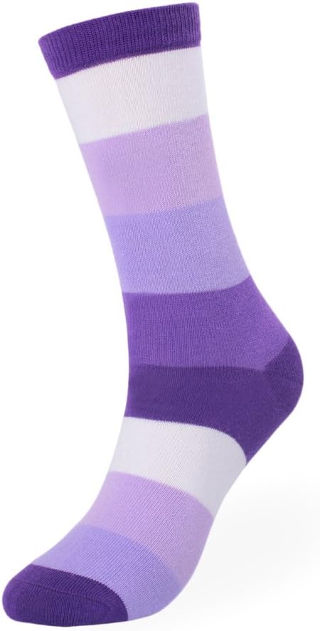 2 Pairs Men's Colorful Stripe Dress Sock Funny Fashion Cotton High Crew Socks