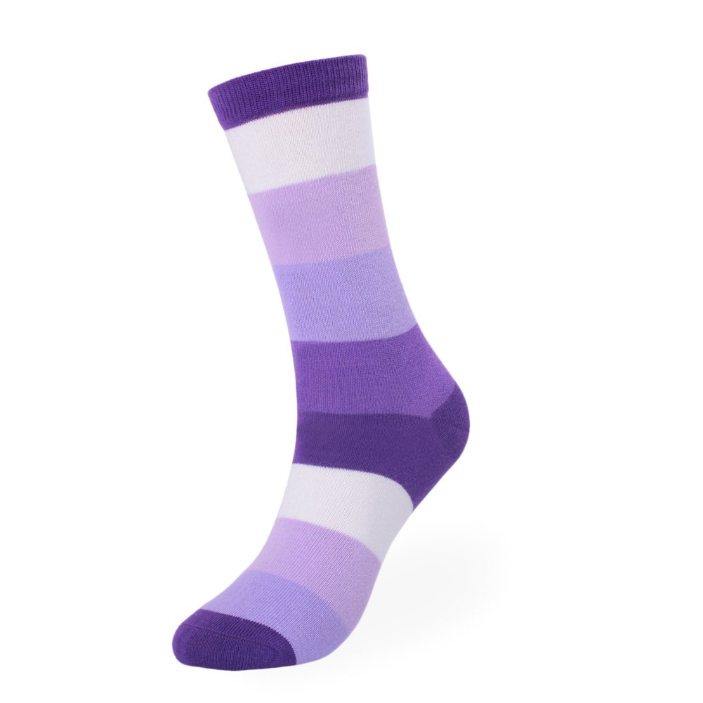 2 Pairs Men's Colorful Stripe Dress Sock Funny Fashion Cotton High Crew Socks