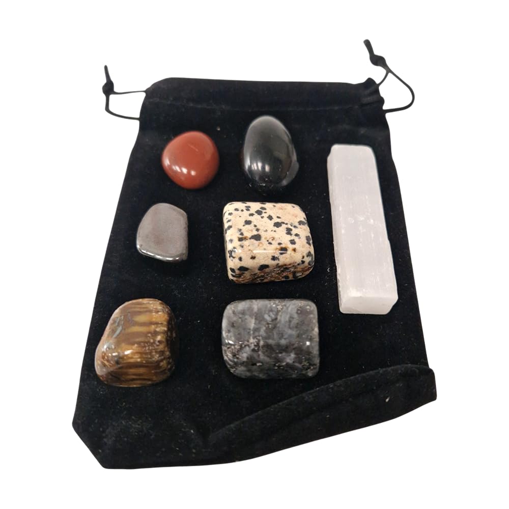 Tumbled Crystals & Selenite Set, Protection & Grounding