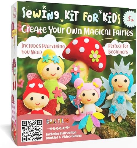 CRAFTILOO Fairy Sewing Kit for Kids Ages 5-12 – Beginner Sewing K...