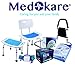 Medokare Padded Shower Seat for Seniors with Handles and Tote Bag, Bath Chair for Elderly, Handicap Tub Seat (White)