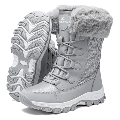 HOBIBEAR Girls Boys Kids Snow Boots Waterproof Slip Resistant Outdoor Winter Shoes(Kids/Little Kids/Big Kids)2