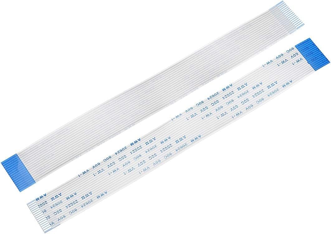 ffc fpc flat flexible cable, 16 pin 1mm pitch 100mm long (b type) for lcd 3d printer camera dvd tv laptop audio pack of-1