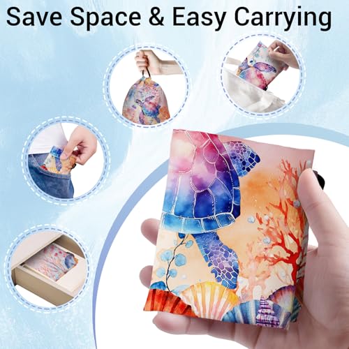 Image of Grip Bag for Gymnast Sea Turtle Seashell Coral Beach Drawstring Bag for Party