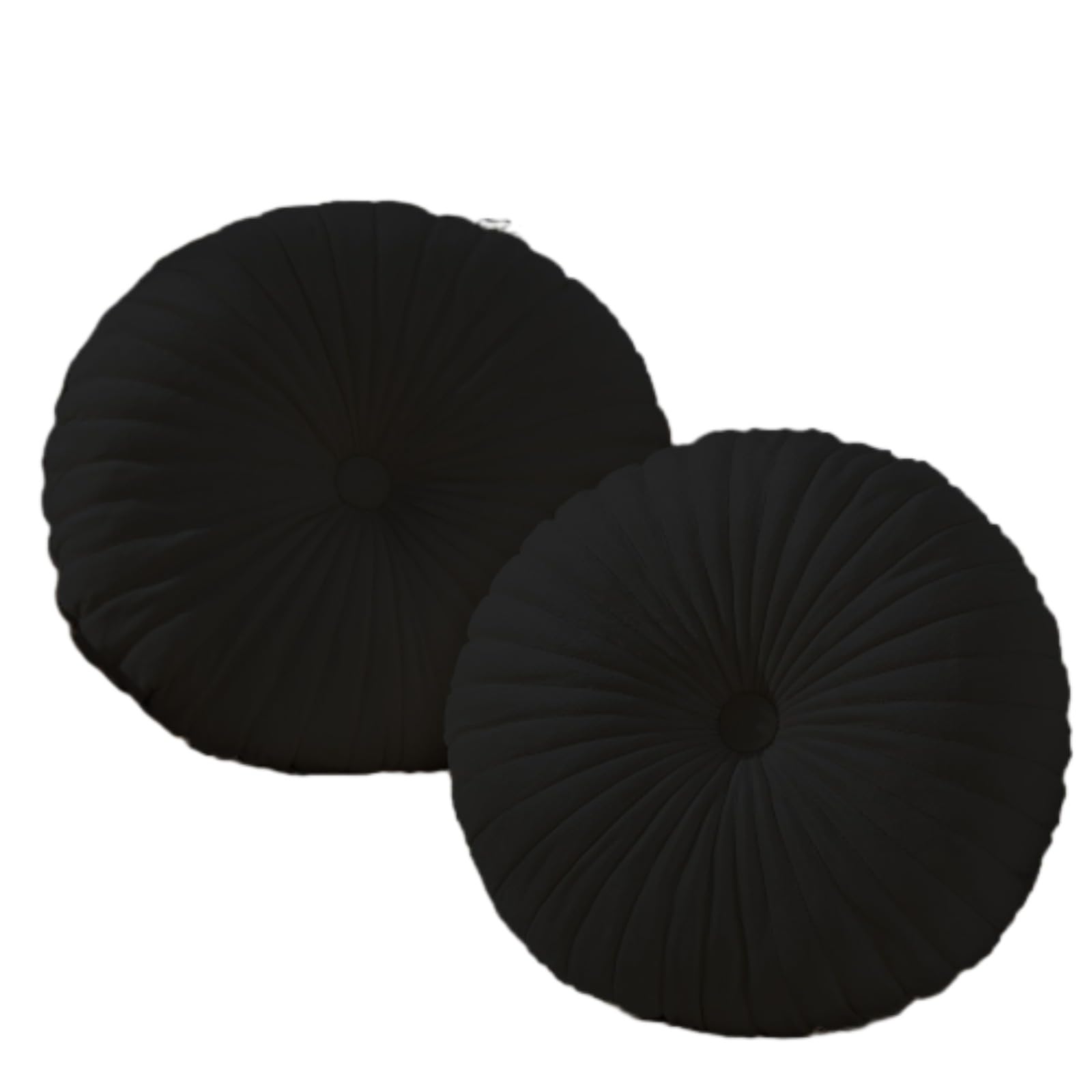 2Pcs Velvet Round Pumpkin Throw Pillows with PP Cotton Filling, Cushions