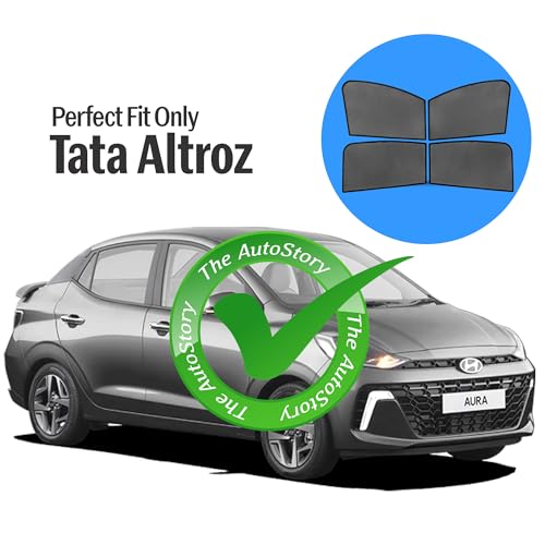 Image of Autostory Custom Fit Black Mesh Car Sunshade for Hyundai Aura | UV & Heat Protection Car Window Curtains | Privacy Car Sun Shade | Breathable Vehicle Specific Side Window Shades