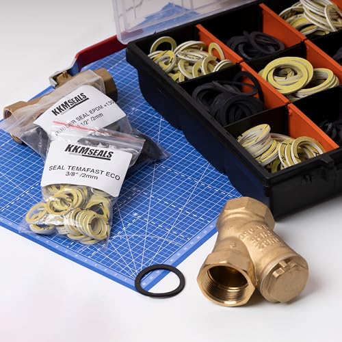 KKMSEALS Aramidfaser Dichtungsringe Set Sanitär - Wasserhahn Dichtung 3/8 - Flachdichtung Gummi - Dichtungen Isolierung - Dichtungsring - Dichtungsset (25 Stück, 14,5x9x2mm)