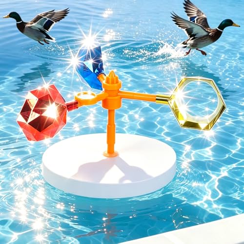 Duck Deterrent for Pool Floating Reflective Spinning Device, Automatic Swinging, Keep Birds Ducks Away from Your Pool, Backyard, Boat and Garden Roof