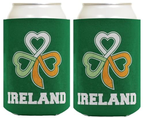 St Patricks Day Party Favors Ireland Keltic Knot Shamrock 2-Pack Can Drink Thermocoolers