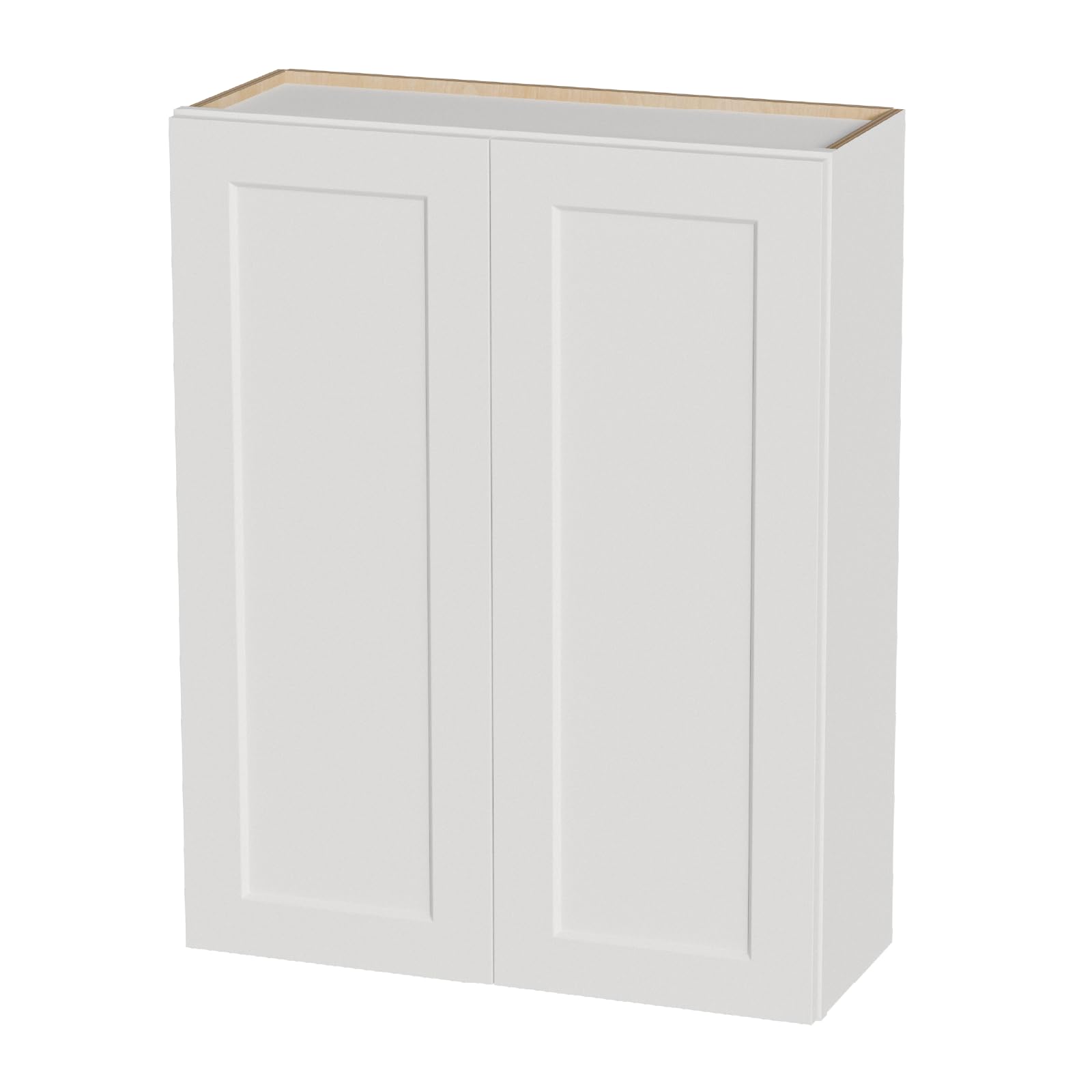Kisart 33x42 Laundry Room Wall Cabinet Rubberwood Matte White