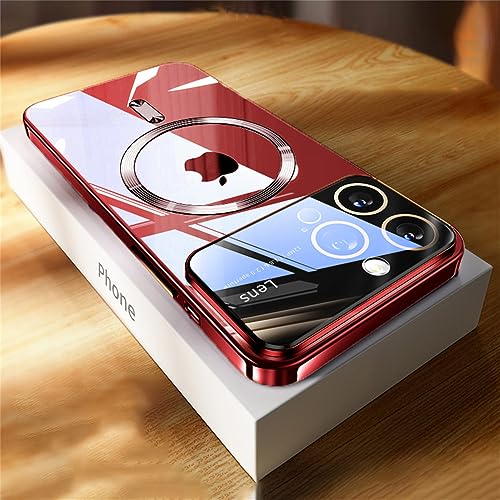 Étui de protection de lentille en verre pour iPhone 11 transparent et rouge