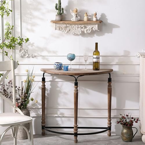 WTIWJY Mesa consola rústica de madeira para sala de estar, mesa de entrada industrial, mesa auxiliar para sofá ou corredor, mesa de sofá mesa de acento (castanho)