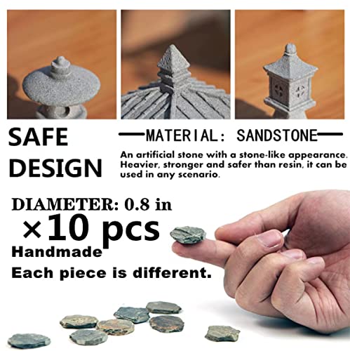 Sdeetesamjun Miniature Fairy Garden Decoration Set,3 Japanese Lantern,10 Stepping Stone Mini Fairy Decor For Garden & Patio Micro Landscape Yard Bonsai Decoration #TOP4