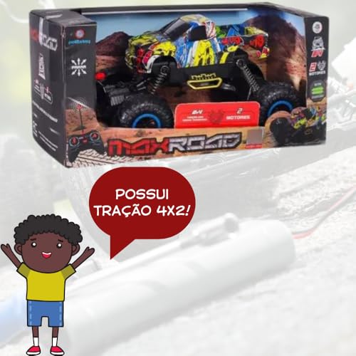 Carrinho de Controle Remoto Tração 4x2 Max Road PickUp