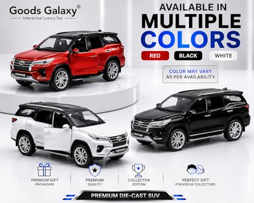 Image of Die-Cast SUV Toy Car with Openable Doors, Rear Trunk, Pull Back Action, Metal Body, for Boys and Girls (FORTUNER)