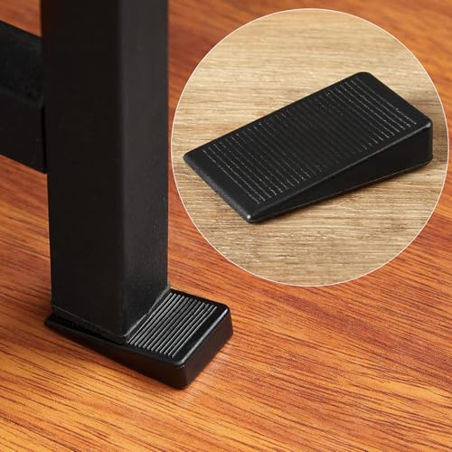 Image of 6-Pack Black Shims for Leveling Furniture & Toilet - Trimmable Hard Plastic Wedges with Non-Slip Texture, Table Stabilizers & Wobble Wedges Rubber Type Levelers for Door, Table