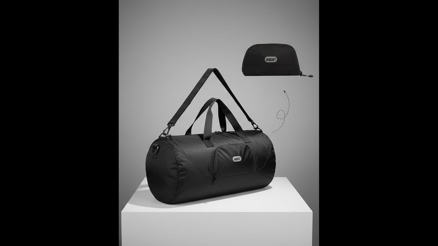 GOX Foldable Travel Bag Packable Tote Duffle Bag For Travel Spirit Airlines Personal Item Bag 18x14x8(Black)