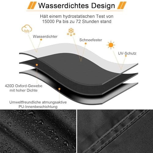 Ezilif Gartenstuhl Abdeckung 420D Oxford 70x90x80/120cm, Schutzhülle Wasserdicht Winddicht Anti-UV Staubdicht Winterfest, Gartenstühle Schutzhülle Reißfest, Balkonmöbel Abdeckung mit Beutel