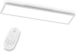 EGLO LED Büro-Deckenleuchte Bottazzo, mit Fernbedienung, 3200 Lumen, Deckenlampe flach 100x25 cm, Lampe Decke Wohnzimmer, Panel dimmbar, Küchenlampe warmweiß – kaltweiß, Weiß
