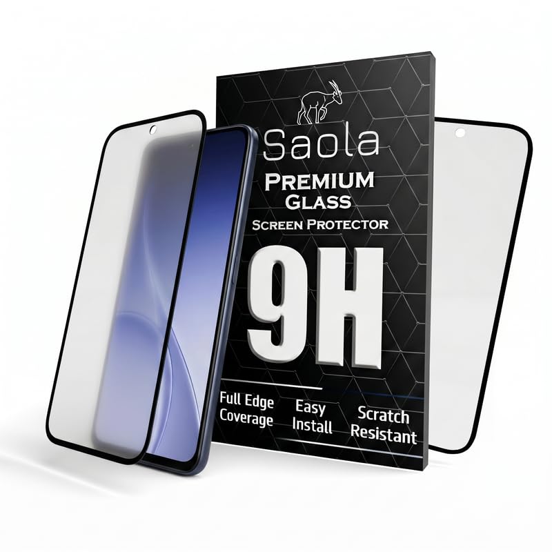 Image of Saola HD Matte Tempered Glass With 18H Hardness For Oppo Reno 15c 5G (Pack Of 2) with Hassle-less Installation Kit. Full screen Coverage. 6.59 inch