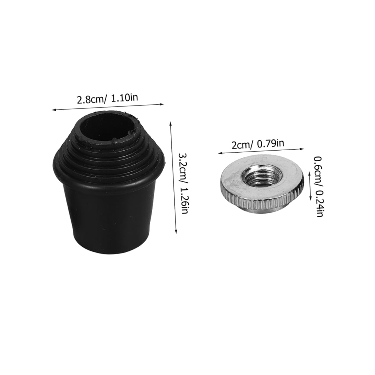 HANABASS 6Pcs Durable Tips with Threaded Design for Bass Drum Legs Shock Absorbing Non Slip Floor Protectors Fit Drumming Accessories