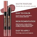Boobeen Matte Lip Crayon Lipstik Pencil Velvety Creamy Matte Lip Liner Full Coverage High Pigment Waterproof Long Lasting Lipstick for Women, Matte Lip Color with Smooth - Image 4