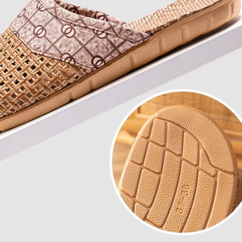 Premium Comfort Cool Breathable Linen Straw Summer Slippers For Men Non Slip Slides Sandals Indoor Outdoor Footwear3