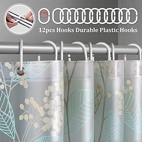 Zerolism Shower Curtain 71" X 71" Peva Frosted Shower Curtain For Bathroom Magnets Bathroom Shower Curtain Liner With 12 Hooks 1 Shower Curtain Strap #TOP1