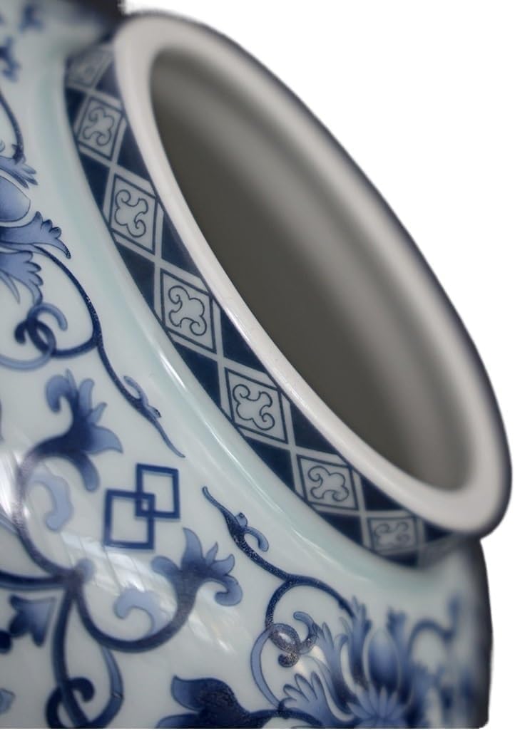 Bote De Cerámica China para Té, Tarro De Jengibre con Tapa, Ideal para Guardar Galletas Y Especias. Navy Blue Small