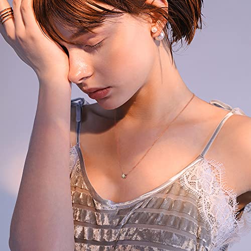 Moosea Green Moissanite Solitaire Necklace For Women, Brilliant 1Ct Round Cut Vvs1 Clarity Lab Created Diamond Necklace 14K Rose Gold Vermeil Classic 4 Prong Moissanite Pendant Necklace For Women #TOP3