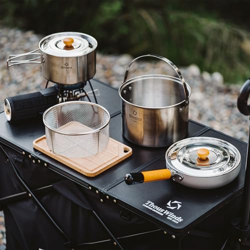 Thous Winds Camping Cookware Set, 304 Stainless Steel Camping Cooking Set, Campfire Pots and Pans with Storage Bag, for Outdoor Camping Kitchen Picnic Cooking - Image 6