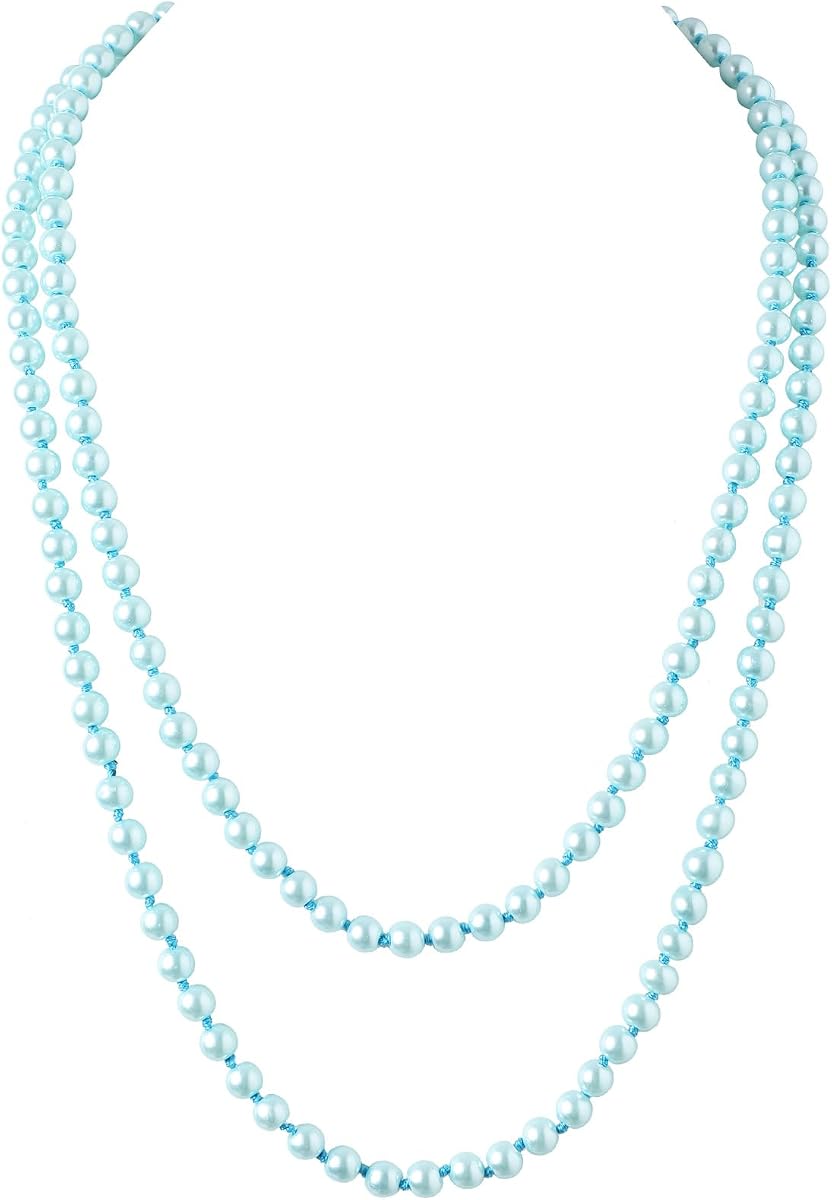 Long Pearl Necklace for Women 59 Inch Faux Pearl 1920s Gatsby