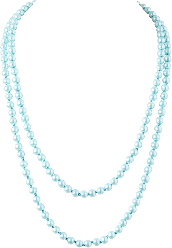Long Pearl Necklace for Women 59 Inch Faux Pearl 1920s Gatsby