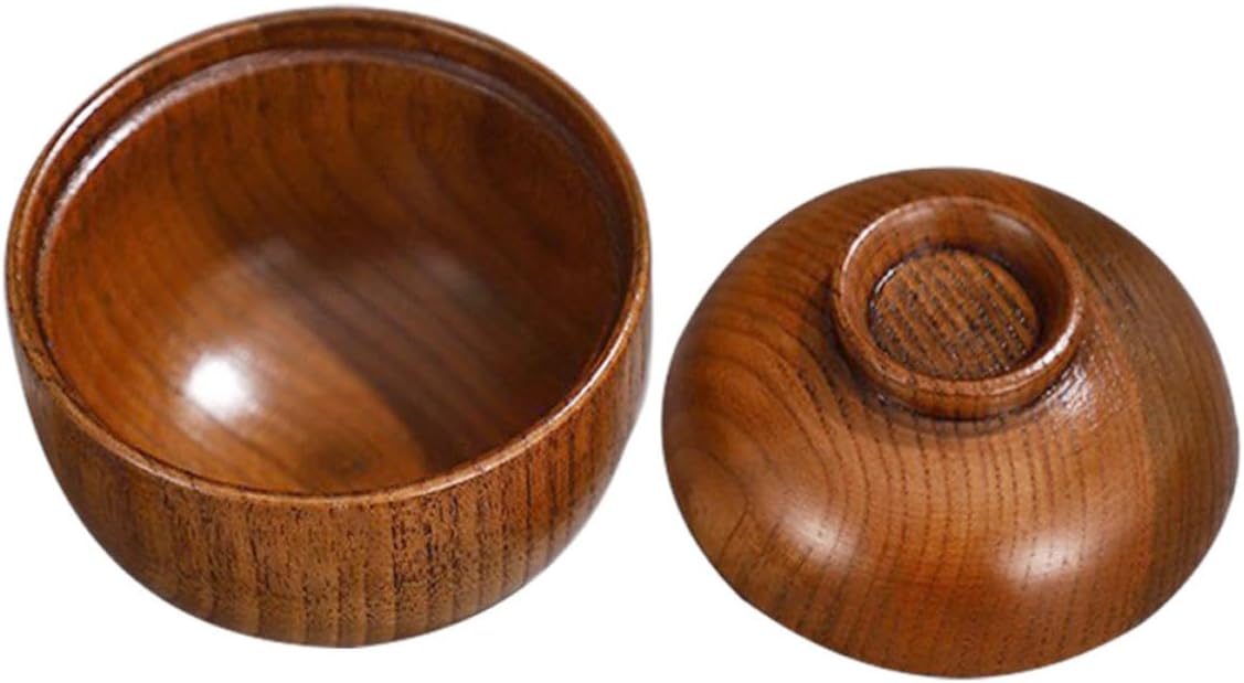 Japanese Wood Soup Bowl with Lid for Serving Stew and Snacks