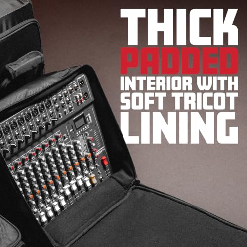 Gator Cases gepolsterte Nylon-Transporttasche für Mischpulte/Geräte, mit abnehmbarem Tragegurt; 47 x 38 x 16,5 cm (G-MIXERBAG-1815), Schwarz